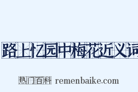 路上忆园中梅花近义词是什么意思的图片